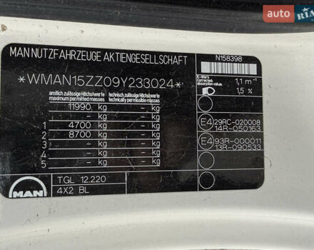 Білий МАН TGL, об'ємом двигуна 4.58 л та пробігом 707 тис. км за 23500 $, фото 11 на Automoto.ua