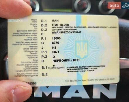 Красный МАН ТГМ, объемом двигателя 6.87 л и пробегом 789 тыс. км за 49000 $, фото 5 на Automoto.ua