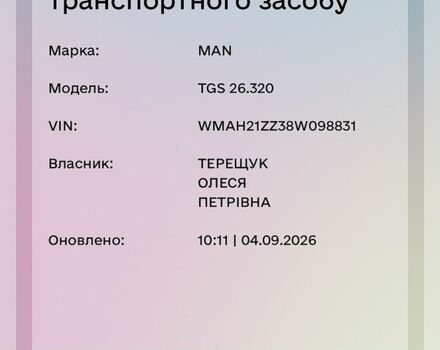 Білий МАН TGS, об'ємом двигуна 10.52 л та пробігом 1 тис. км за 17500 $, фото 12 на Automoto.ua