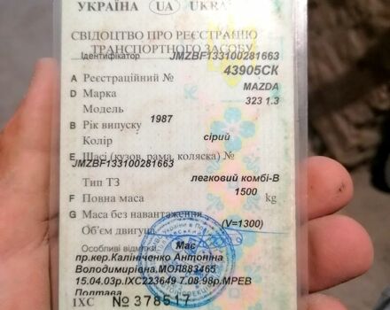 Серый Мазда 323, объемом двигателя 1.5 л и пробегом 500 тыс. км за 380 $, фото 6 на Automoto.ua