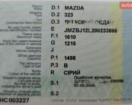 Сірий Мазда 323, об'ємом двигуна 1.5 л та пробігом 236 тис. км за 3000 $, фото 1 на Automoto.ua