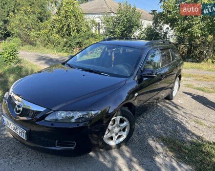 Черный Мазда 6, объемом двигателя 2 л и пробегом 220 тыс. км за 4900 $, фото 1 на Automoto.ua