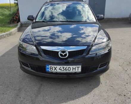 Черный Мазда 6, объемом двигателя 2 л и пробегом 210 тыс. км за 4400 $, фото 1 на Automoto.ua