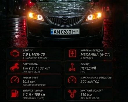 Чорний Мазда 6, об'ємом двигуна 2 л та пробігом 400 тис. км за 1500 $, фото 1 на Automoto.ua