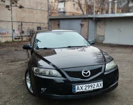Черный Мазда 6, объемом двигателя 2 л и пробегом 185 тыс. км за 5000 $, фото 1 на Automoto.ua