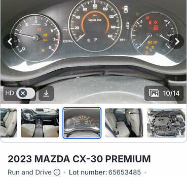 Белый Мазда CX-30, объемом двигателя 2.5 л и пробегом 34 тыс. км за 9500 $, фото 2 на Automoto.ua