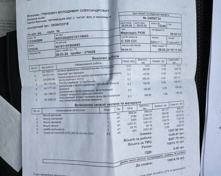Сірий Мерседес Ц-Клас, об'ємом двигуна 2.2 л та пробігом 274 тис. км за 11200 $, фото 97 на Automoto.ua