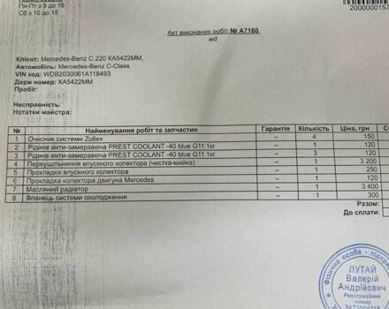 Синий Мерседес Ц-Класс, объемом двигателя 2.1 л и пробегом 276 тыс. км за 3500 $, фото 23 на Automoto.ua