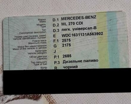 Черный Мерседес М-Класс, объемом двигателя 2.7 л и пробегом 700 тыс. км за 7500 $, фото 8 на Automoto.ua