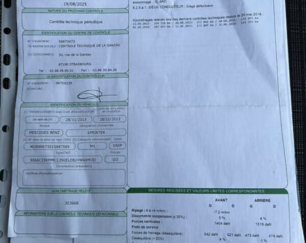 Білий Мерседес Sprinter, об'ємом двигуна 2.2 л та пробігом 329 тис. км за 24900 $, фото 74 на Automoto.ua