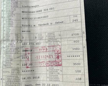 Мерседес Sprinter, об'ємом двигуна 2.2 л та пробігом 417 тис. км за 21850 $, фото 5 на Automoto.ua