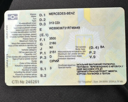 Сірий Мерседес Sprinter, об'ємом двигуна 2.15 л та пробігом 500 тис. км за 12200 $, фото 16 на Automoto.ua