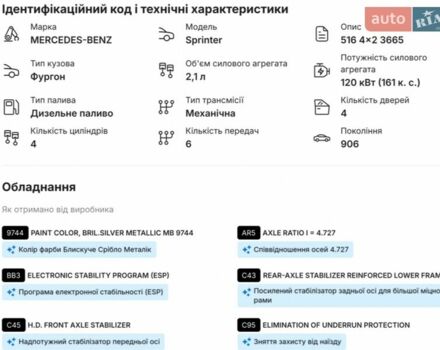 Сірий Мерседес Sprinter, об'ємом двигуна 2.2 л та пробігом 283 тис. км за 20000 $, фото 21 на Automoto.ua