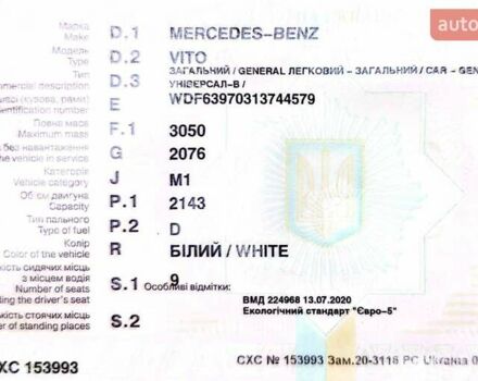 Білий Мерседес Віто, об'ємом двигуна 2.14 л та пробігом 201 тис. км за 18200 $, фото 35 на Automoto.ua