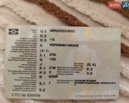 Белый Мерседес Вито, объемом двигателя 2.15 л и пробегом 308 тыс. км за 6000 $, фото 1 на Automoto.ua