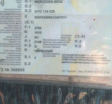 Червоний Мерседес Віто, об'ємом двигуна 2.15 л та пробігом 400 тис. км за 4700 $, фото 2 на Automoto.ua