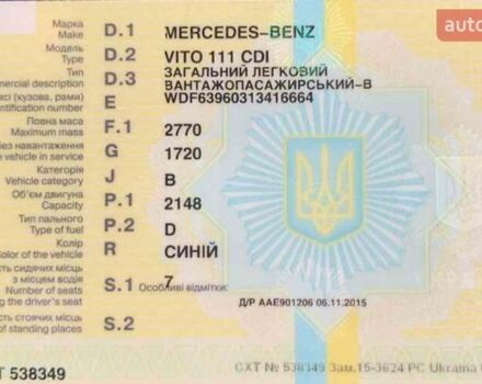 Синий Мерседес Вито, объемом двигателя 2.15 л и пробегом 412 тыс. км за 8700 $, фото 17 на Automoto.ua