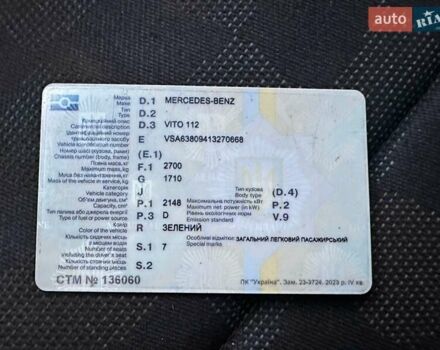 Зеленый Мерседес Вито, объемом двигателя 2.15 л и пробегом 432 тыс. км за 3500 $, фото 27 на Automoto.ua