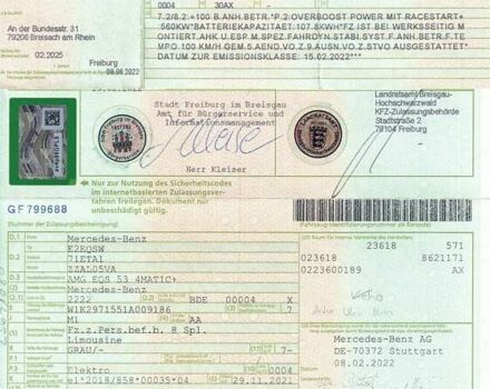 Серый Мерседес EQS, объемом двигателя 0 л и пробегом 80 тыс. км за 76000 $, фото 54 на Automoto.ua