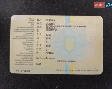 Синий Ниссан Цедрик, объемом двигателя 2 л и пробегом 150 тыс. км за 8000 $, фото 13 на Automoto.ua
