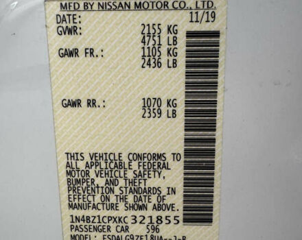 Белый Ниссан Лиф, объемом двигателя 0 л и пробегом 47 тыс. км за 17000 $, фото 7 на Automoto.ua