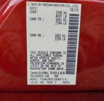 Красный Ниссан Лиф, объемом двигателя 0 л и пробегом 92 тыс. км за 12250 $, фото 9 на Automoto.ua