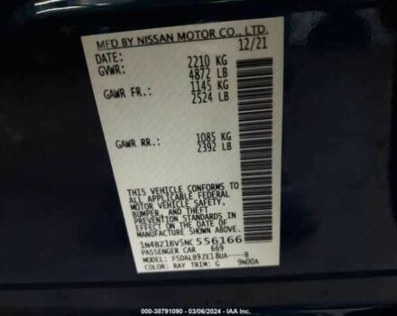 Синий Ниссан Лиф, объемом двигателя 0 л и пробегом 58 тыс. км за 7000 $, фото 8 на Automoto.ua