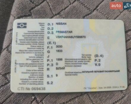 Белый Ниссан Примастар, объемом двигателя 2 л и пробегом 307 тыс. км за 8200 $, фото 16 на Automoto.ua