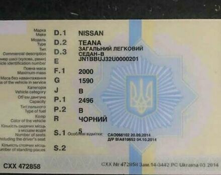 Чорний Ніссан Теана, об'ємом двигуна 2.5 л та пробігом 155 тис. км за 1800 $, фото 5 на Automoto.ua