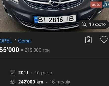 Серый Опель Корса, объемом двигателя 1.2 л и пробегом 242 тыс. км за 4800 $, фото 1 на Automoto.ua