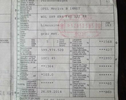 Бежевый Опель Мерива, объемом двигателя 1.4 л и пробегом 197 тыс. км за 9600 $, фото 32 на Automoto.ua