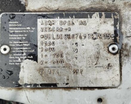 Белый Опель Вектра, объемом двигателя 1.6 л и пробегом 1000 тыс. км за 1300 $, фото 1 на Automoto.ua