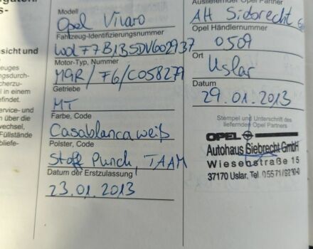 Белый Опель Виваро, объемом двигателя 2 л и пробегом 255 тыс. км за 10500 $, фото 5 на Automoto.ua