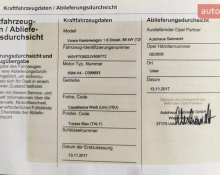 Белый Опель Виваро, объемом двигателя 1.6 л и пробегом 237 тыс. км за 13800 $, фото 50 на Automoto.ua