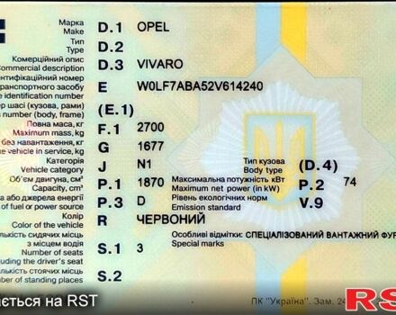 Опель Виваро 2002 в Подольск (Котовск) на Automoto.ua Красный Опель Виваро, объемом двигателя 1.9 л и пробегом 288 тыс. км за 6400 $, фото 8 на Automoto.ua