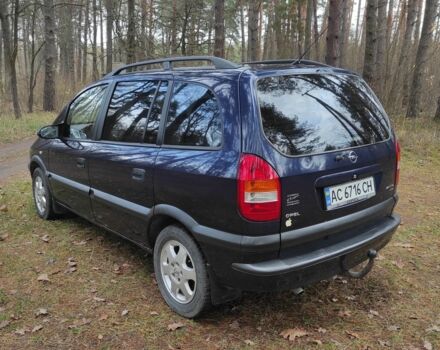 Синий Опель Зафира, объемом двигателя 2 л и пробегом 345 тыс. км за 3200 $, фото 4 на Automoto.ua