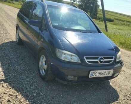Синий Опель Зафира, объемом двигателя 2 л и пробегом 390 тыс. км за 2500 $, фото 1 на Automoto.ua
