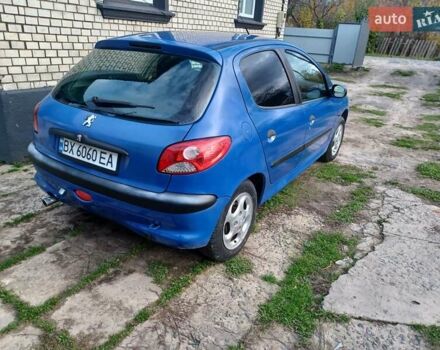 Синий Пежо 206, объемом двигателя 1.6 л и пробегом 202 тыс. км за 2900 $, фото 4 на Automoto.ua