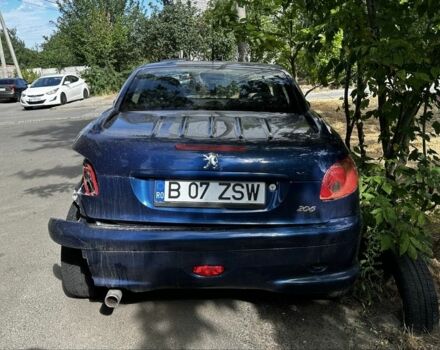 Синий Пежо 206, объемом двигателя 1.6 л и пробегом 220 тыс. км за 750 $, фото 2 на Automoto.ua