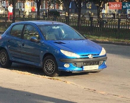 Синий Пежо 206, объемом двигателя 1.36 л и пробегом 198 тыс. км за 3800 $, фото 1 на Automoto.ua