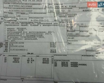 Серый Пежо 3008, объемом двигателя 1.6 л и пробегом 198 тыс. км за 17300 $, фото 61 на Automoto.ua