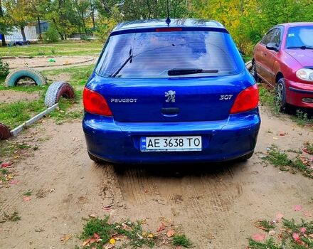 Синий Пежо 307, объемом двигателя 2 л и пробегом 335 тыс. км за 4200 $, фото 4 на Automoto.ua