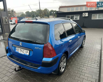 Синий Пежо 307, объемом двигателя 2 л и пробегом 267 тыс. км за 4200 $, фото 4 на Automoto.ua