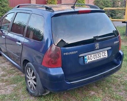 Синий Пежо 307, объемом двигателя 2 л и пробегом 455 тыс. км за 3200 $, фото 17 на Automoto.ua