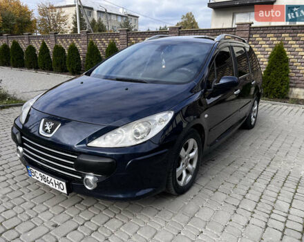 Синий Пежо 307, объемом двигателя 1.56 л и пробегом 300 тыс. км за 4350 $, фото 2 на Automoto.ua
