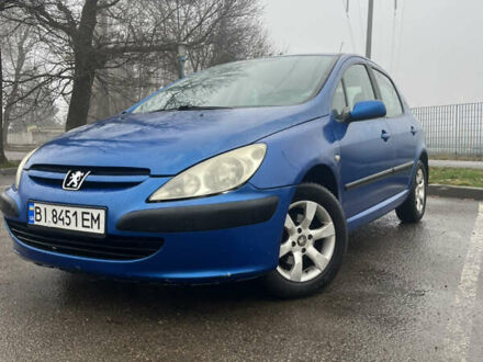 Синий Пежо 307, объемом двигателя 2 л и пробегом 168 тыс. км за 4000 $, фото 1 на Automoto.ua