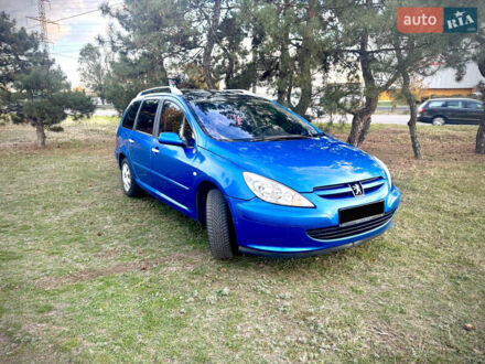 Синий Пежо 307, объемом двигателя 1.59 л и пробегом 336 тыс. км за 5000 $, фото 1 на Automoto.ua