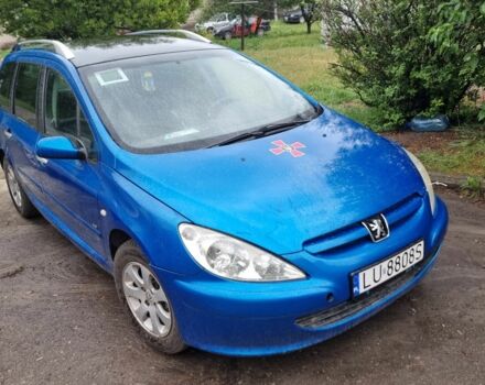 Синий Пежо 307, объемом двигателя 2 л и пробегом 300 тыс. км за 1200 $, фото 1 на Automoto.ua