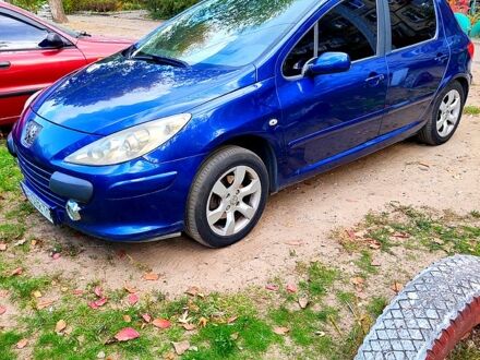 Синий Пежо 307, объемом двигателя 2 л и пробегом 335 тыс. км за 4200 $, фото 1 на Automoto.ua