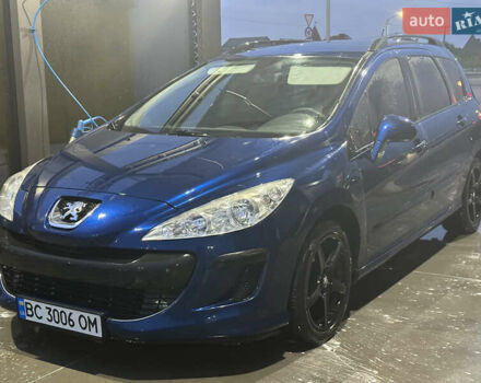 Синий Пежо 308, объемом двигателя 1.56 л и пробегом 265 тыс. км за 6300 $, фото 1 на Automoto.ua